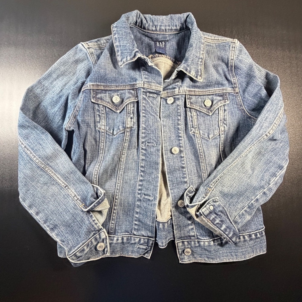 GAP Womens Medium Wash Stretch Denim Trucker Jacket Blue Size M RN 54023 K6